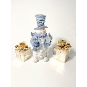 Christmas frosty the snowman candle holder glittery sparkled 9'x3x2 inches colle